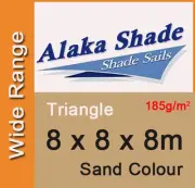 New Shade Sail - Sand Triangle 8x8x8m, 8 x 8 x 8m, 8 by 8 by 8m, 8mx8mx8m