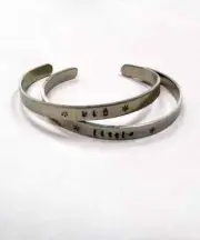 Sorority Greek "Big Little" set of 2 handstamped cuff bracelets FREE SHIPPING