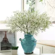 9 Piezas De Flores Artificiales De Aliento De Bebe De Tallo Largo Falsas Rea...