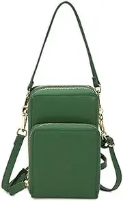 [SKUZA] Wallet,Card Bag,Women Casual Stylish Large-Capacity Diagonal Package Cell Phone Wallet Big Card Holders Wallet Clutch Shoulder Straps Bag (Gray) (Color : Green)
