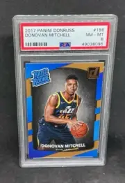 2017-18 Panini Donruss Donovan Mitchell Bronze Parallel Rated Rookie RC PSA 8 NM