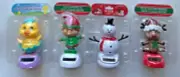 Solar Powered Christmas Bobble Heads: Elf, Reindeer, Snowman, Chick -Free Ship