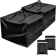 2 Pcs Cushion Cover Bag 32 x 32 x 24'' Outdoor Patio Storage Waterproof Oxford Packing Bags for Moving with Zipper Handles for Xmas Storage Camping Picnic Furniture Pillow (Black)