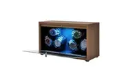 Automatic Rotation Watch Winder Case Wooden Watch Spinner 5 Rotation Modes Watch Shaker for 6 Watches Storage with LED Backlight and Ultra Quiet Motor