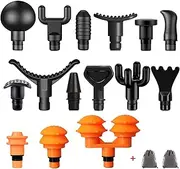 AiRelax Massage Gun Attachments for Hypervolt Go, Upgraded 15 PCS Massager Heads to Meet Different Needs for Deep Tissue Muscle Massage Gun, Plug-n-Play Massage Gun Accessories Easy to Use (15 Heads)