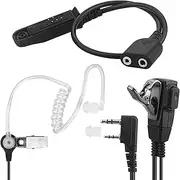 UV-9R Speaker Mic Adapter to K1 2 Pin Earpiece Adapter and Walkie Talkie Earpiece with Mic, Radio Audio Cable Adapter for Baofeng UV-9R UV-5R BF-F8HP Compatible with Retevis H-777 (1pack)