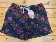 Size M Peter Alexander Mosaic Tile Pattern Mid Short RRP$59.95 New With Tags