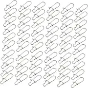 100pcs Stainless Steel Pin Connector for Fishing Snap Lock Saltwater Freshwater Easy to Use Fishing Accessories