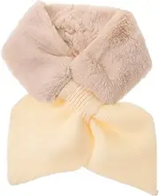 [BESTYASH] Plush Cross Scarf Women Plush Scarf Plush Neck Scarf Women Scarf Winter Scarf Scarves Fluffy Collar Scarf Female Cross Scarf Wool Scarf for Women Winter Furry Scarf Khaki Polyester