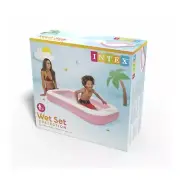 INTEX WET SET INFLATABLE SWIMMING KIDDIE POOL RECTANGULAR 1.66MX1MX25CM 2+ 58423