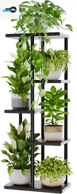 Bamworld Corner Plant Stand Indoor 5 Tier Metal Plant Shelf Black Plant Stands f