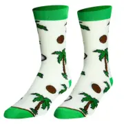Crazy Socks for Men, Tropical Palm Trees, Funny Colorful Prints, Large