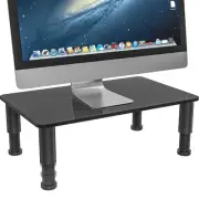 Glass Computer Monitor Stand Riser with Height Adjustable Multi Media Desktop...
