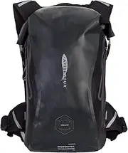 Waterproof Motorcycle Backpack for Men and Women - 25L Roll-Top Closure Dry Bag Backpack with Vest-Like Shoulder Straps, Side Pockets, Reflective Logo