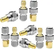 F-Type to SMA Male Female 3 Sets 9 Pcs RF Coaxial Coax Adapter Connector SMA to F-Type SMA Male to F Female F Female to SMA Female