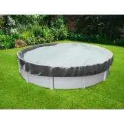 E&K Above Ground Pool Cover Round Winter Tarp Cover for Home Swimming Pool Gray