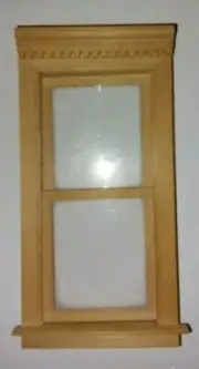 Dollhouse Miniatures Wooden Window With Trim 1:12th Scale