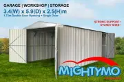 Garden Workshop Storage Garage Shed 3.4(W) x 5.9(D) x 2.5(H)m Double n PA Doors