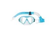 Mirage Watersports Adult Silitex Beach Swimming Goggle Mask Snorkel Set Blue