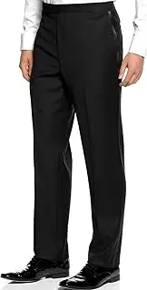 [New Era] Men's Black Tuxedo Pants with Satin Stripe