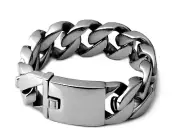 316L Stainless Steel Bracelet 23mm Cuban Curb Biker Rocker Link Chain 8.25“”