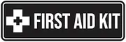 Standard First Aid Kit Sign (Black) - Small