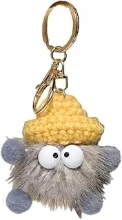 [Fuqimanman2020] Cute Plush Keychain Soft Pom Pom Fluffy Ball Woolen Weaving Keychain for Women Car Backpack Purse Accessories