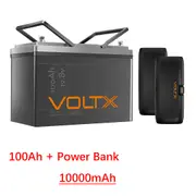 VoltX 12V 100AH Lithium Battery LiFePO4 Grade-A Cell 2x 5000mAh Power Bank 20W Mini Portable Charger
