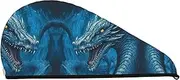 GDSHJKLW Dragon Cool Blue Drying Hair Caps Super Absorbent Soft Hair Drying Towel Quick Dry Coral Velvet Hair Drying Cap Hair Turban for Women Wet Hair Long Thick Hair