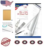 18 x 24 Inch 100% Cotton Rag Vellum Pad – Perfect for Technical Drawings