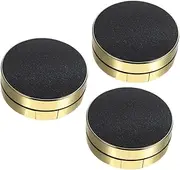 MERRYHAPY 3pcs Makeup Go Round Travel Container 2-layer Blusher Box Black Pressed Box Refillable with Mirror