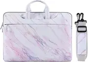 MOSISO Laptop Shoulder Bag Canvas Cross Grain Marble Carrying Briefcase Sleeve