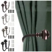 2Pcs Curtain Holdbacks Metal Curtain Hanging Hooks Wall Mounted Tieback Hooks