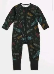 NEW BNWT Bonds Baby Unisex Back To The Future Zip Wondersuit - Size 1 / 12 -18m
