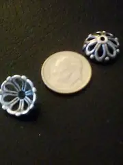 Bead Caps-Tibetan Silver Fancy Flower Bead Caps. Lead & Cadmium Free,14mmx6mm