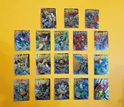 1995 DC LEGENDS POWER CHROME HARD HITTERS 18 CARD SET SUPERMAN / BATMAN - MINT