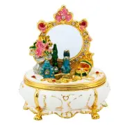 Furniture Dressing Table Hand Painted Enamel Jeweled Trinket Box Hinged, Uniq...