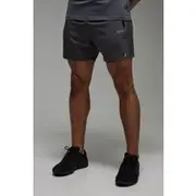 Mens Charcoal Man Active Perforated Stretch Woven Regular Fit 5inch Short