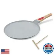 RANXINGST Nonstick Ceramic Crepe Pan, 10 Inch Dosa Pan Pancake Pan with Detac
