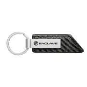 Buick Enclave Carbon Fiber Texture Strap Silver Bar Key Chain