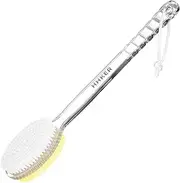 HHKER Shower Brush with Long Handle, Soft Nylon Body Brush, Back Scrubber for Shower, Gentle Exfoliation and Improved Skin Health, Suitable for Men and Women (Transparent Handle)