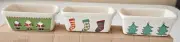 3 - Mini Bread Loaf Baking Pan Christmas Trees 1- Xmas stocking 2 - Santa Design