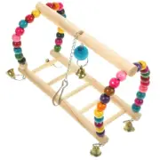 Wooden Bead Suspension Bridge Swing Wear-resistant Parrot Bird Perch Toys