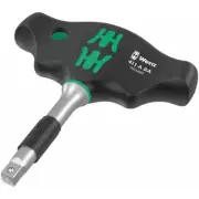 Wera 05023460001 T-Handle Socket Driver Adapter Ratchet Function 1/4"Â Drive