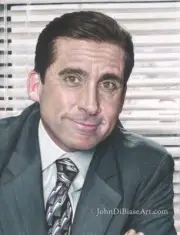 Steve Carell "Michael Scott" The Office Colored Pencil Drawing Print 8.5" x 11"