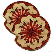 Hand Painted Horse Wood Car Coaster Gift Set fit Car & Truck Cup Holder