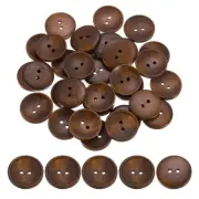 100Pcs Wooden Buttons 25mm 2 Hole Round Wood Sewing Button Craft, Brown