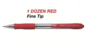 Pilot Supergrip FINE tip Ballpoint pen 0.7mm - 1 DOZEN RED