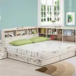 【綠活居】密斯貝拉雪杉白5尺抽屜式雙人床(不含床墊&邊櫃)