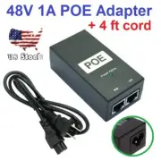US 48V-1A Wall Plug POE Injector Ethernet Adapter IP Phone/Camera Power Supply